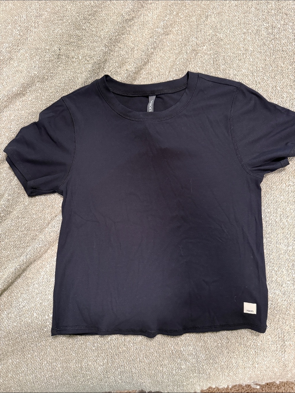 Vuori Ribbed Black Fitted  T Shirt Large